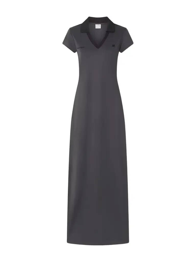 Courreges Embroidered Jersey Maxi Dress