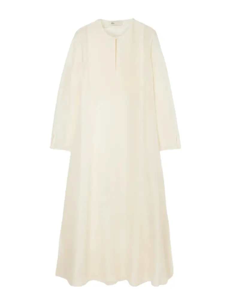 Tory Burch Pleated Linen And Silk-blend Kaftan