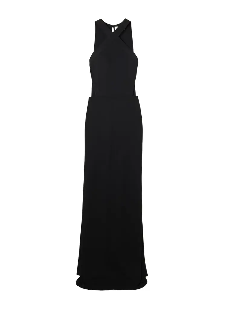 The New Arrivals Ilkyaz Ozel Yoko Cutout Crepe Halterneck Gown