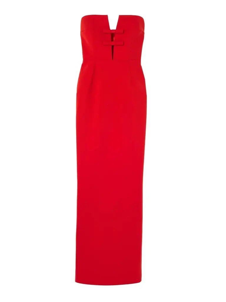 The New Arrivals Ilkyaz Ozel Noa Strapless Bow-embellished Crepe Gown