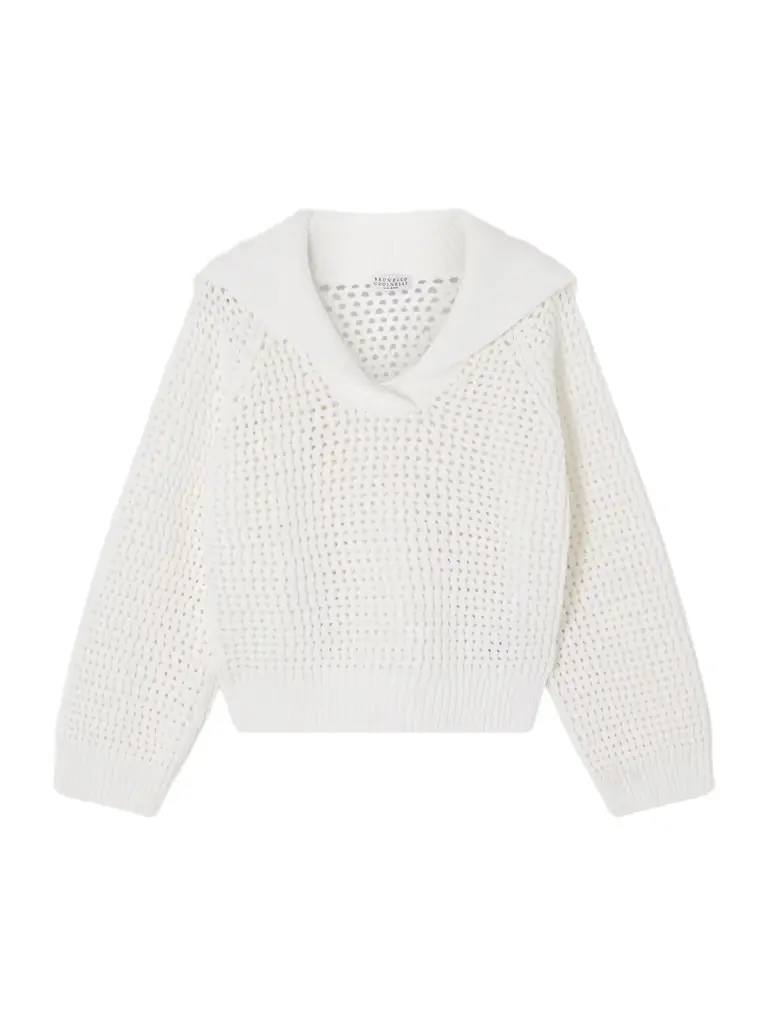 Brunello Cucinelli Open-knit Cotton-blend Sweater