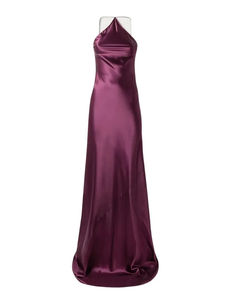 Alaïa Silk-satin Halterneck Gown