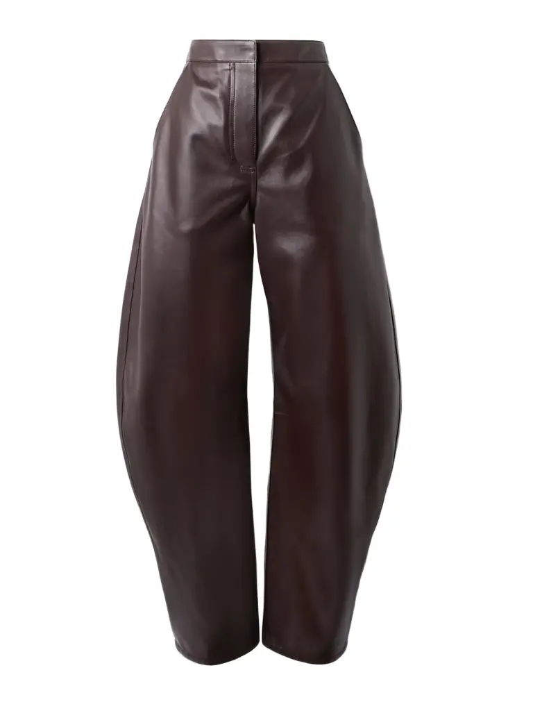 Alaïa Leather Barrel-leg Pants