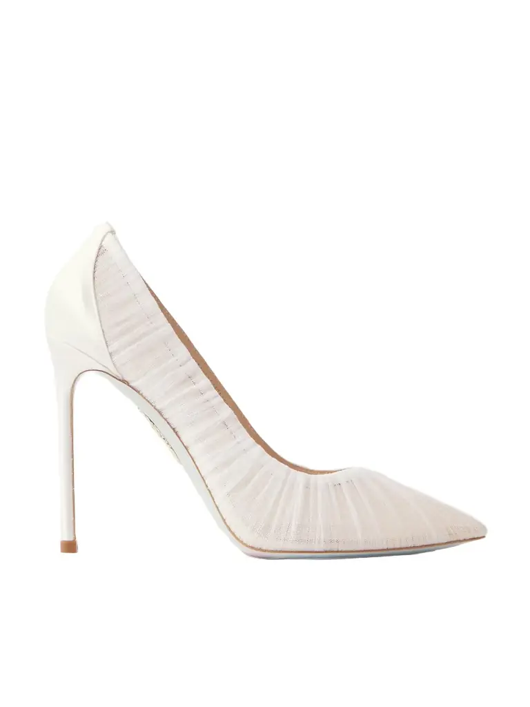 Aquazzura Voile 105 Tulle And Satin Pumps