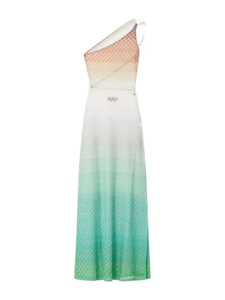 Missoni One-shoulder Metallic Crochet-knit Coverup