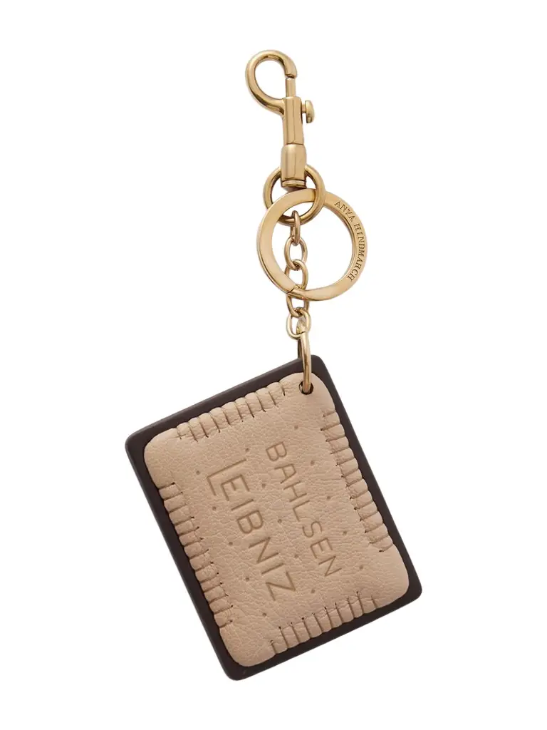 Anya Hindmarch Leather And Gold-tone Keychain