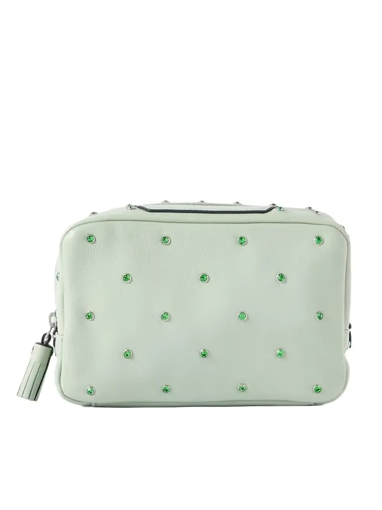 Anya Hindmarch Important Things Tasseled Crystal-embellished Leather Cosmetics Case