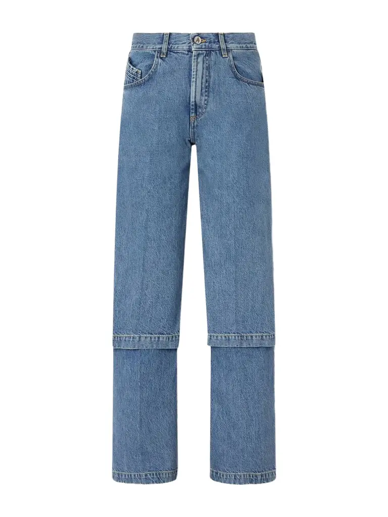 The Attico Paneled High-rise Wide-leg Jeans