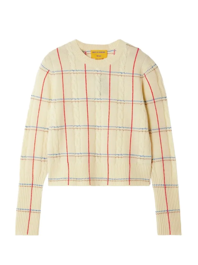 Guest In Residence Shrunken Checked Cashmere Sweater