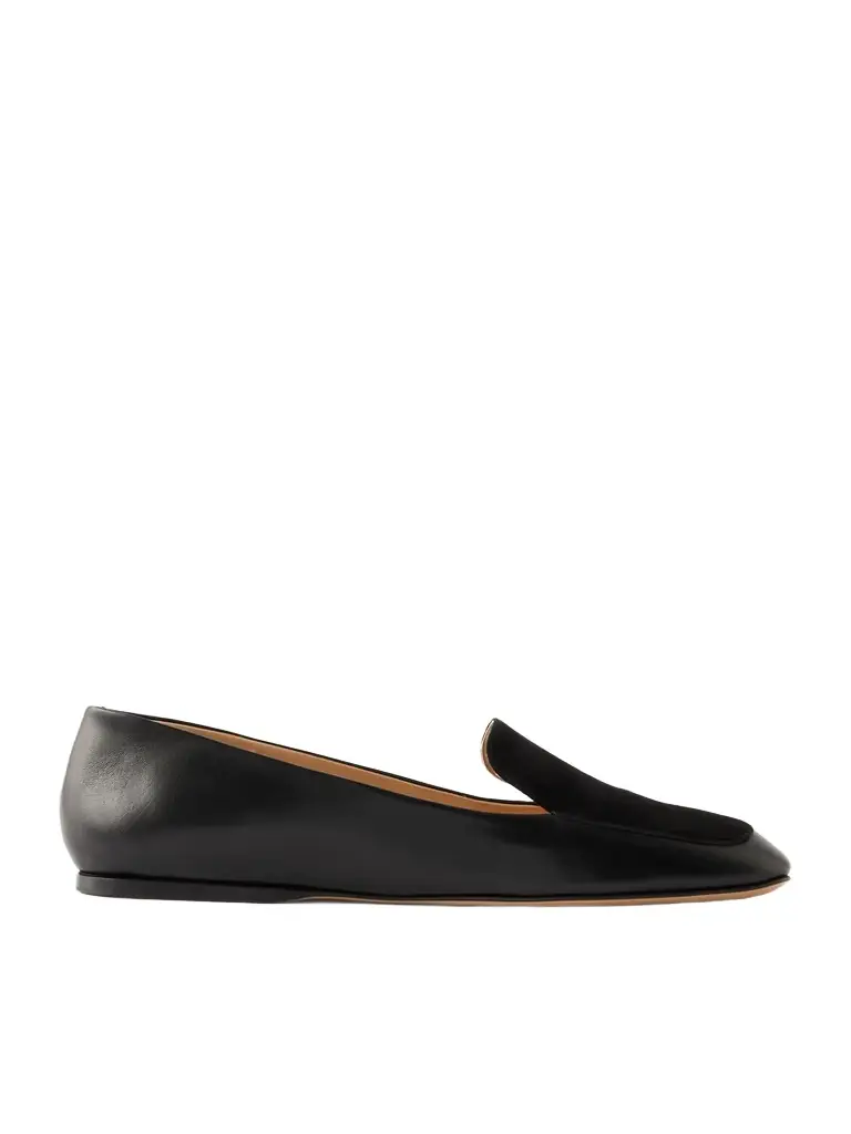 Gabriela Hearst Aveda Suede-trimmed Leather Loafers