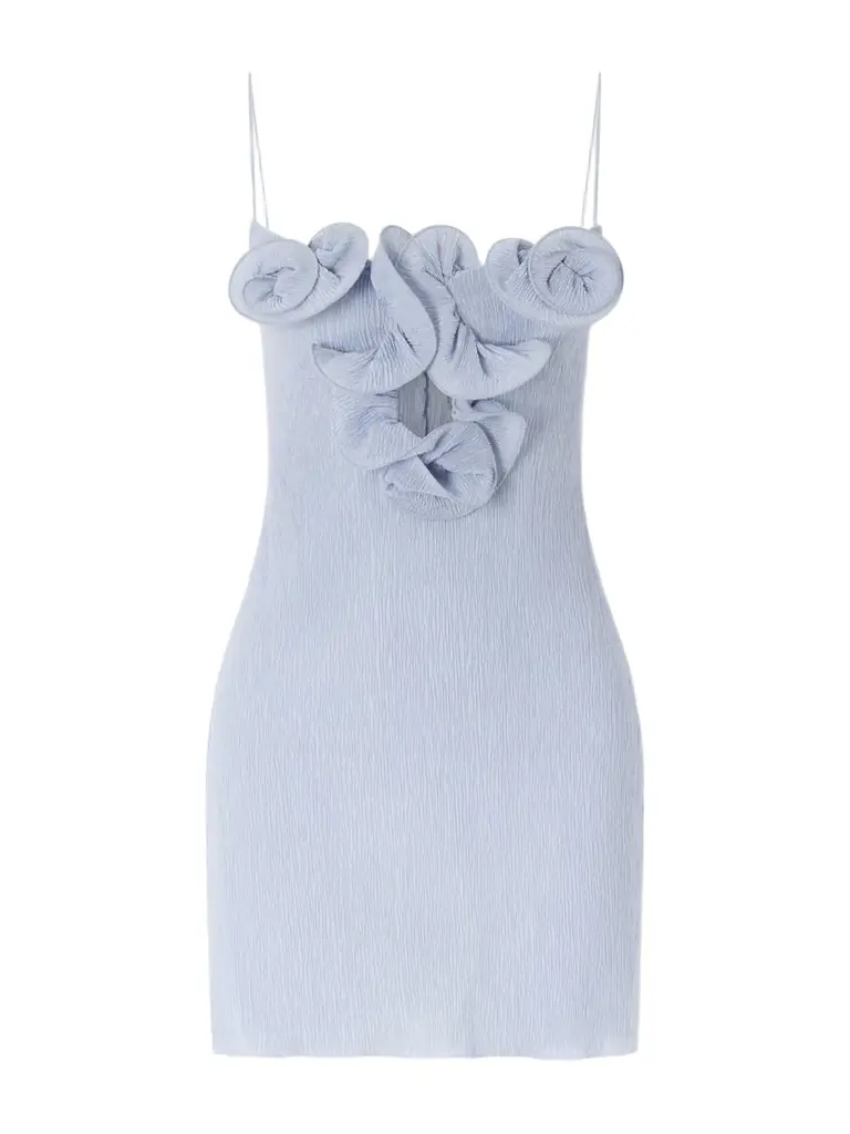 Magda Butrym Embellished Textured Lyocell-blend Mini Dress