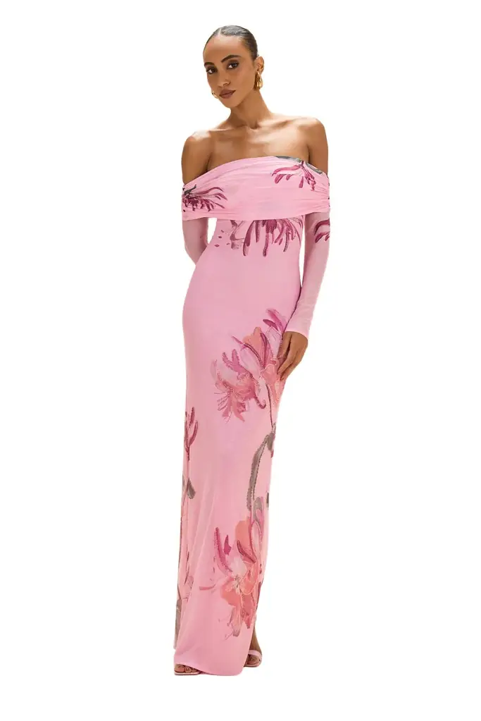 PatBo HONEY FLOWER TULLE MAXI DRESS