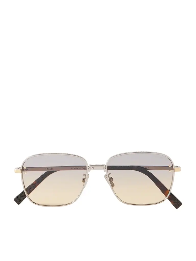 DIOR Eyewear CD Diamond S4U Geometric Silver-Tone and Tortoiseshell Acetate Sunglasses - Men