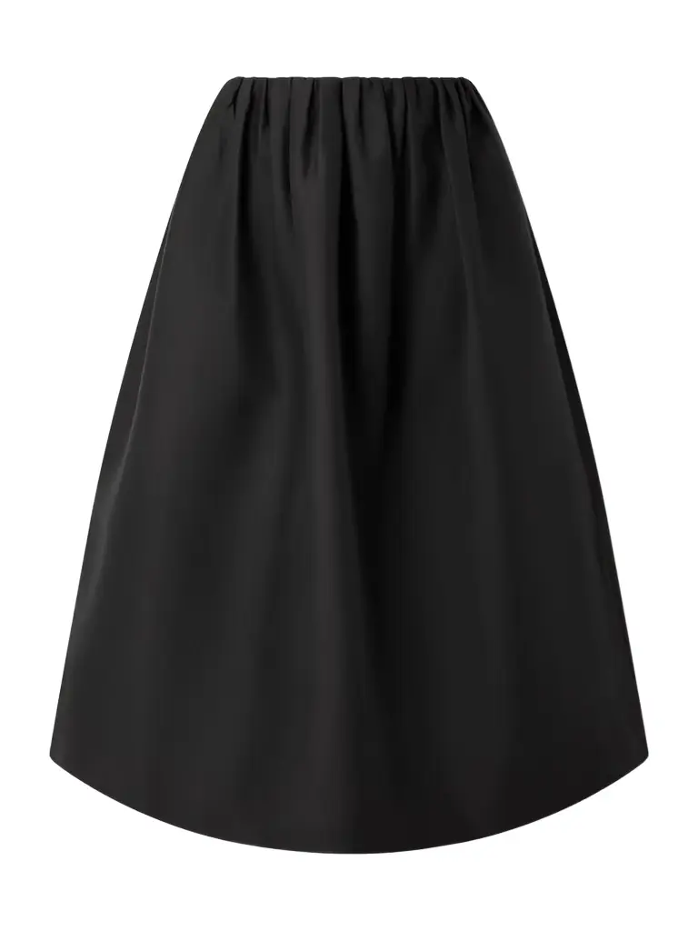 TOTEME Gathered Wool And Silk-blend Midi Skirt