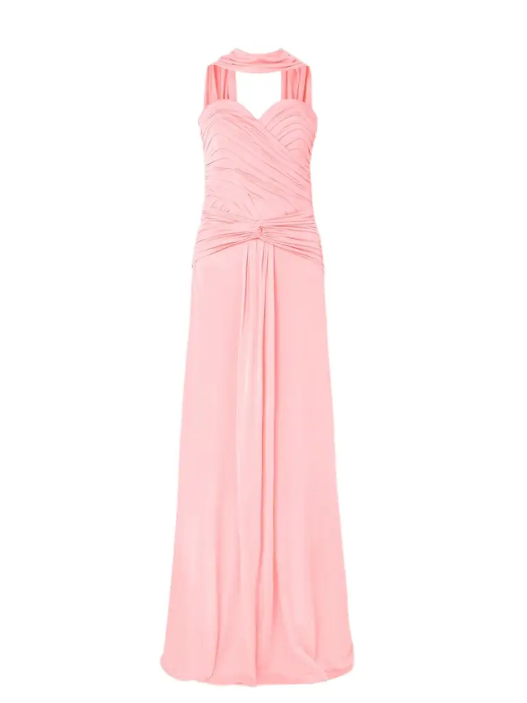 The New Arrivals Ilkyaz Ozel Amanda Scarf-detailed Draped Jersey Gown