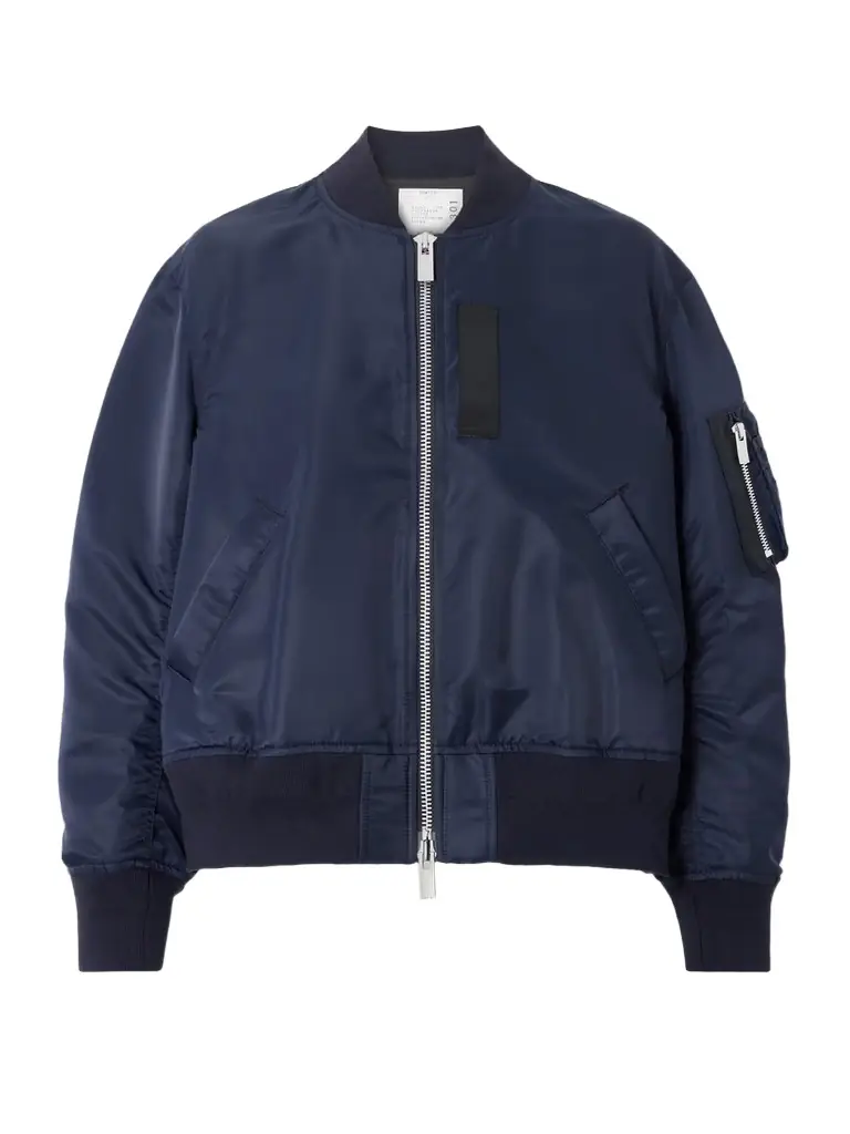Sacai Pleated Padded Shell Bomber Jacket