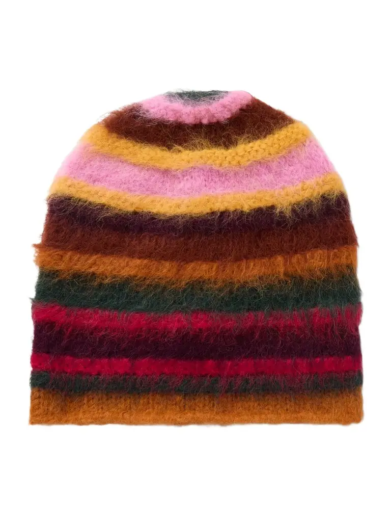 The Elder Statesman Thistle Pacific Striped Alpaca-blend Beanie