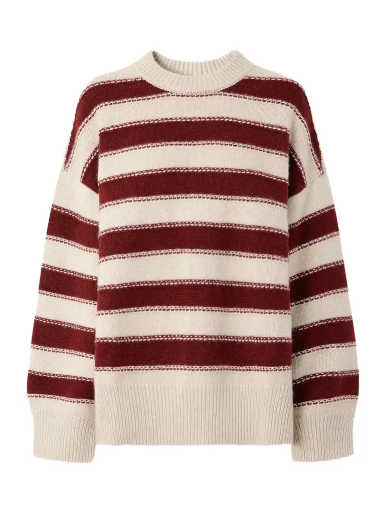 The Elder Statesman Pali Braided Striped Cashmere Sweater