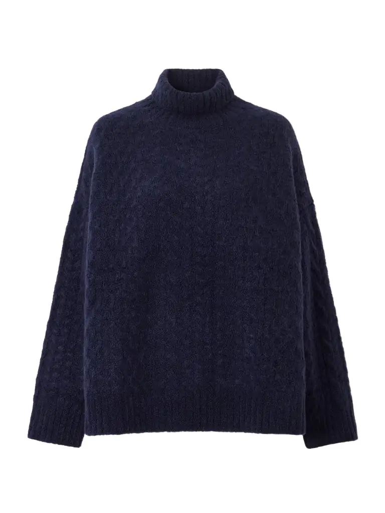 The Elder Statesman Cable-knit Cashmere And Silk-blend Turtleneck Sweater