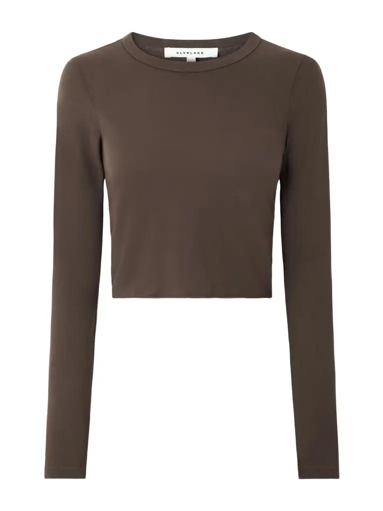 SLVRLAKE Cropped Cotton-jersey T-shirt