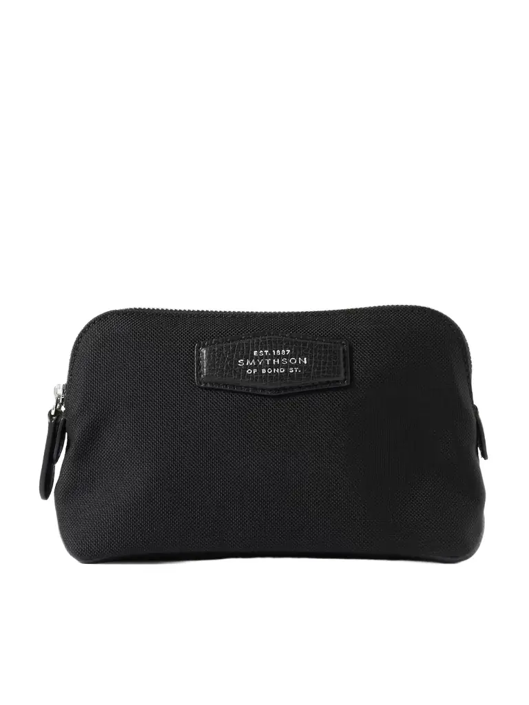 Smythson Norton Leather-trimmed Canvas Pouch