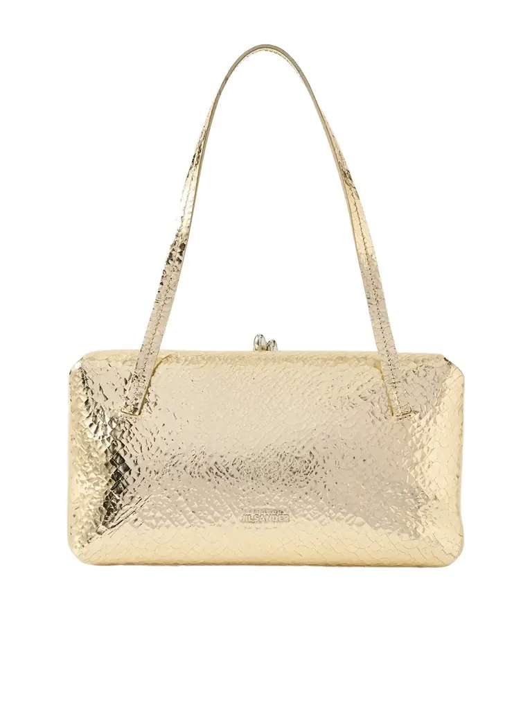 Jil Sander Goji Pillow Small Crinkled Metallic Leather Shoulder Bag