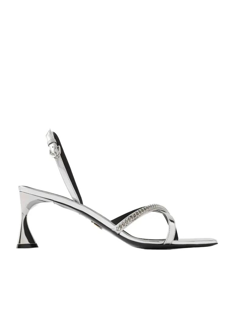 Stella McCartney Elsa Embellished Mirrored Slingback Sandals