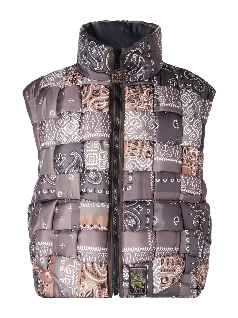 KAPITAL Quilted Patchwork Bandana-Print Shell Gilet - Men
