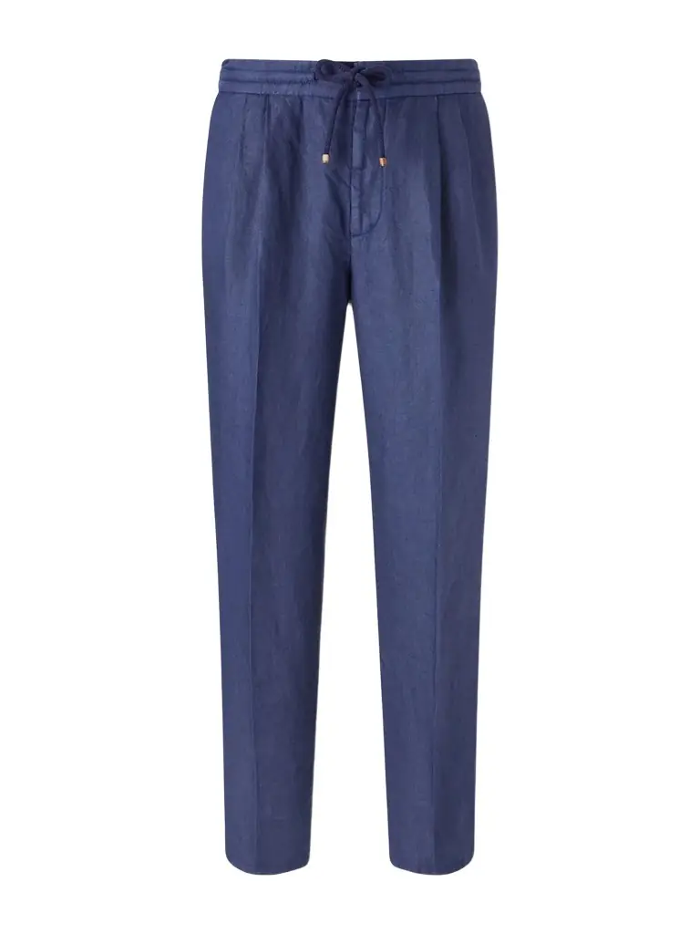 Brunello Cucinelli Tapered Pleated Linen-Twill Drawstring Trousers - Men