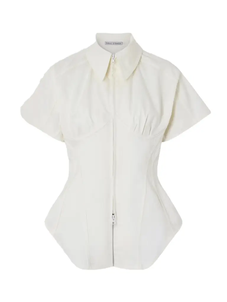 Tolu Coker Paneled Cotton-blend Twill Blouse