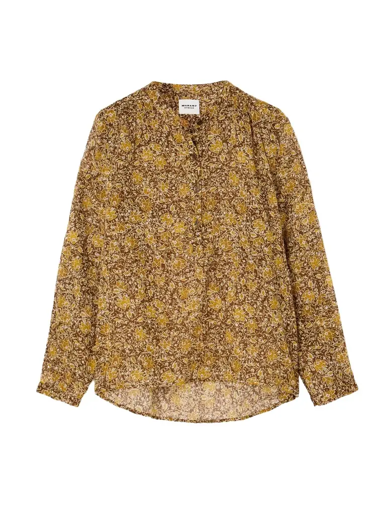 Marant Étoile Maria Floral-print Organic Cotton-voile Blouse