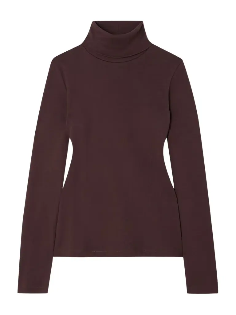 FLORE FLORE Dinah Ribbed Organic Cotton-jersey Turtleneck Top