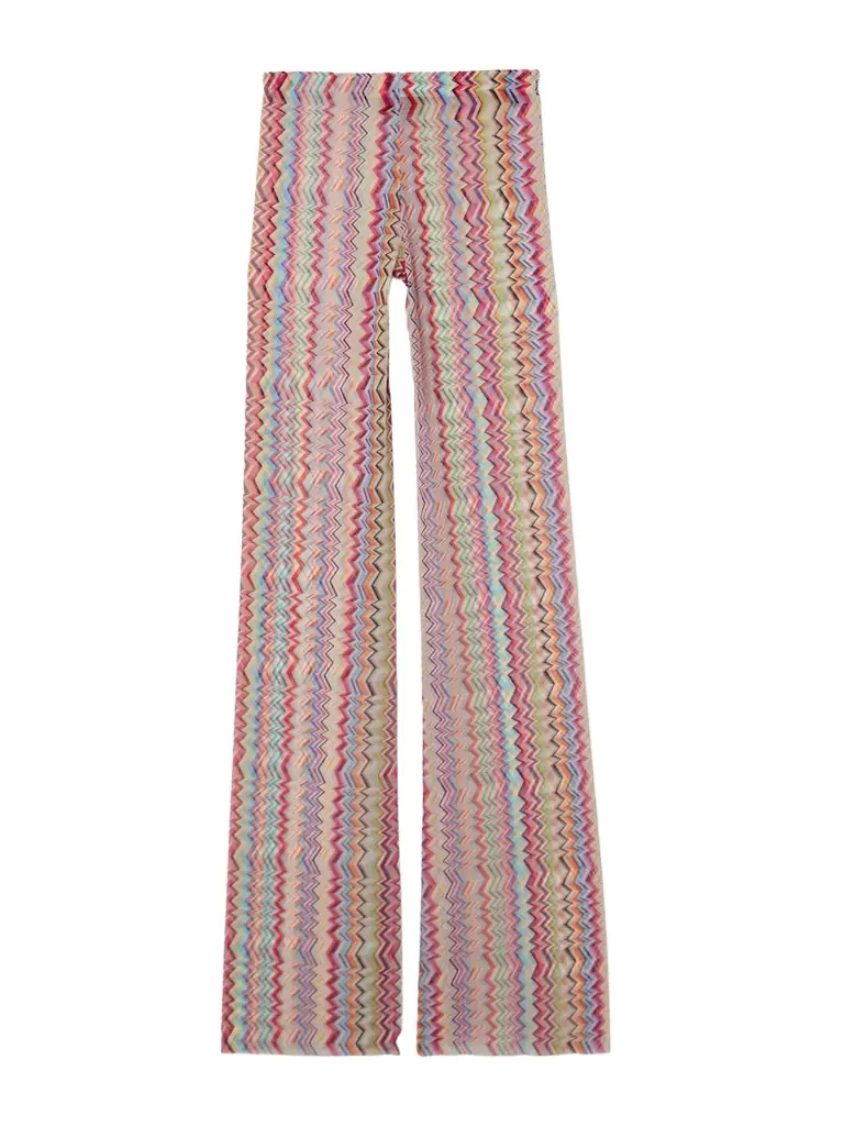 Missoni Striped Stretch-mesh Wide-leg Pants