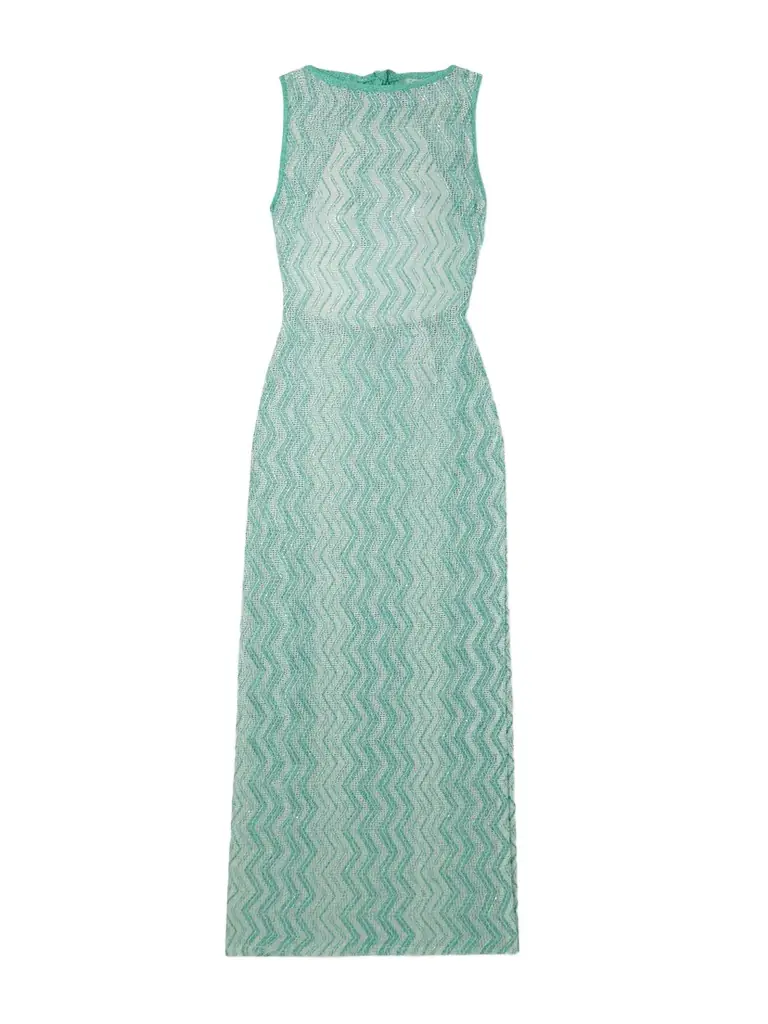 Missoni Striped Metallic Crochet-knit Coverup