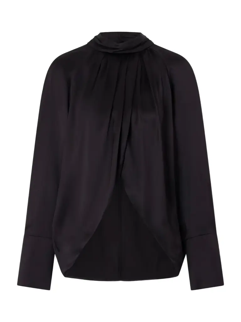 Balmain Draped Silk-satin Blouse
