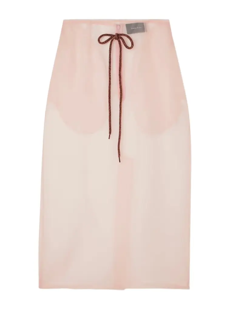 Simone Rocha Bow-detailed Silk-organza Midi Skirt