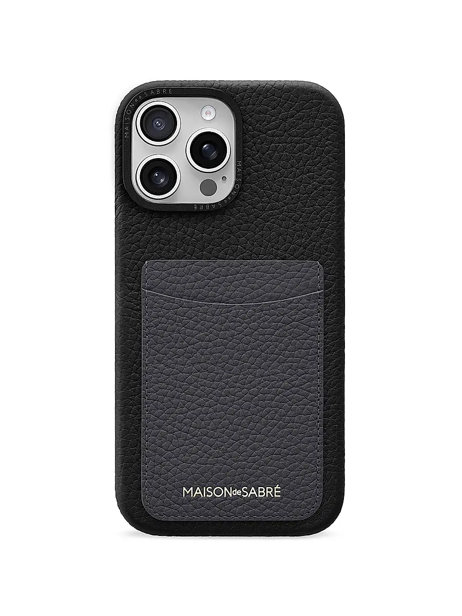 Maison de Sabre Card Phone Case (iPhone 16 Pro Max) - Graphite Caviar
