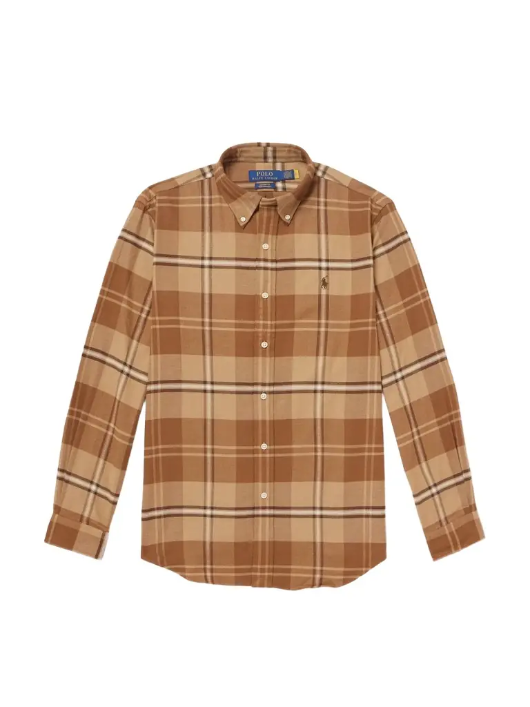 Polo Ralph Lauren Button-Down Collar Logo-Embroidered Checked Cotton-Blend Twill Shirt - Men