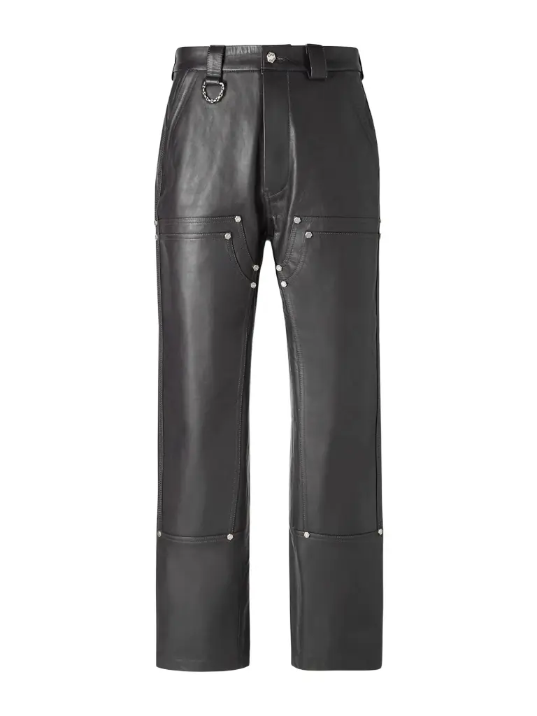 424 HOORSENBUHS Straight-Leg Studded Leather Trousers - Men