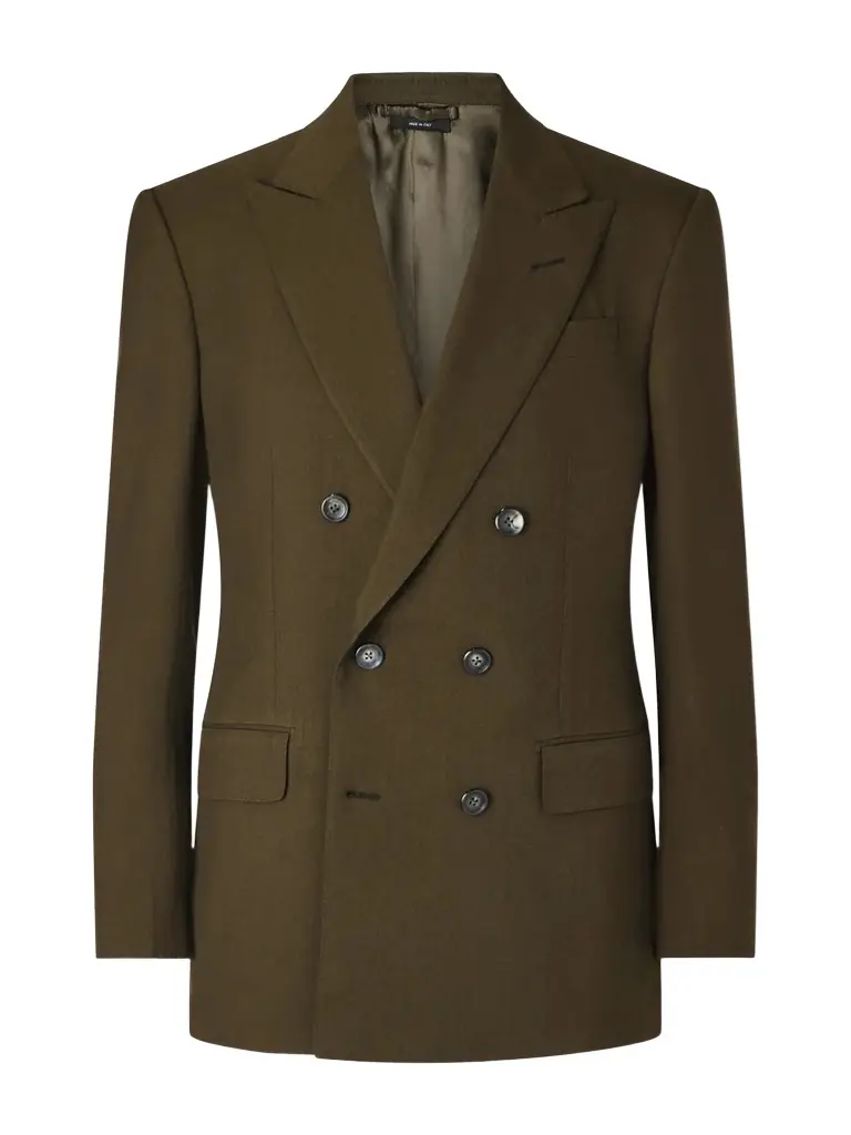 Tom Ford Slim-Fit Double-Breasted Wool, Cashmere and Silk-Blend Blazer - Men
