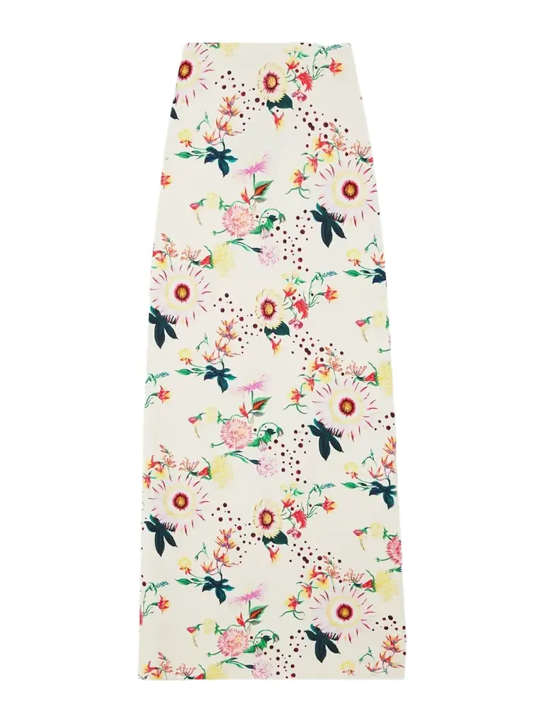 Rabanne Floral-print Jersey Midi Skirt