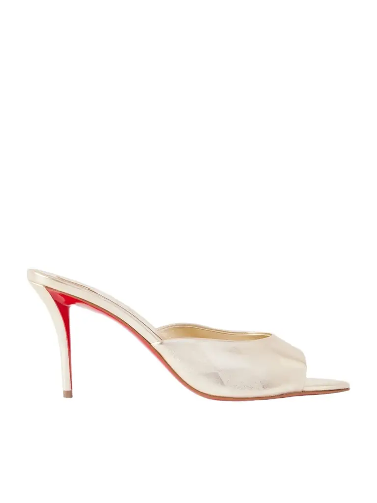 Christian Louboutin Miss Z 80 Metallic Leather Mules