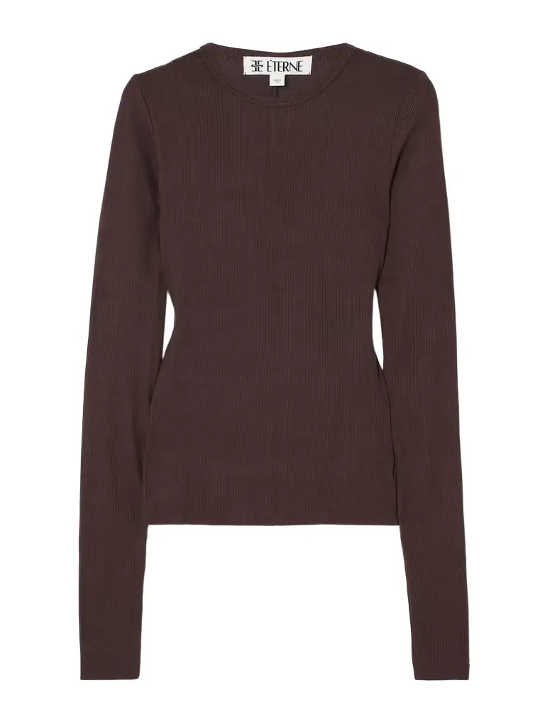 ÉTERNE Ribbed Jersey Top