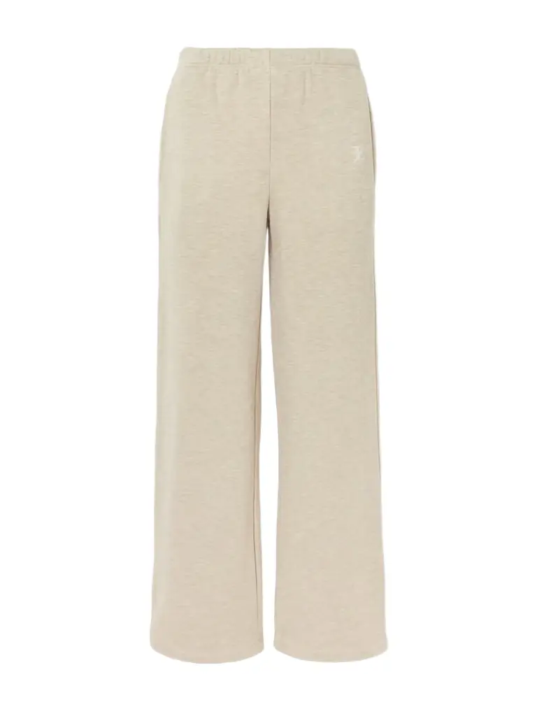 ÉTERNE Embroidered French Cotton-blend Terry Wide-leg Sweatpants