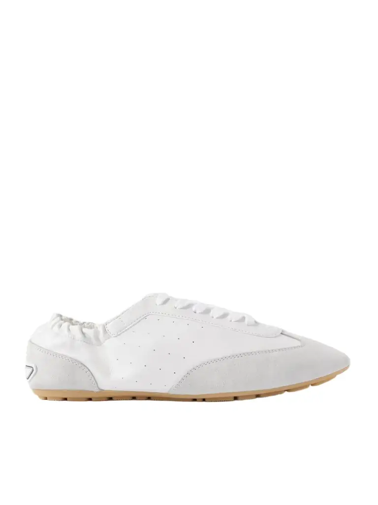 Lewis Suede-trimmed Leather Sneakers