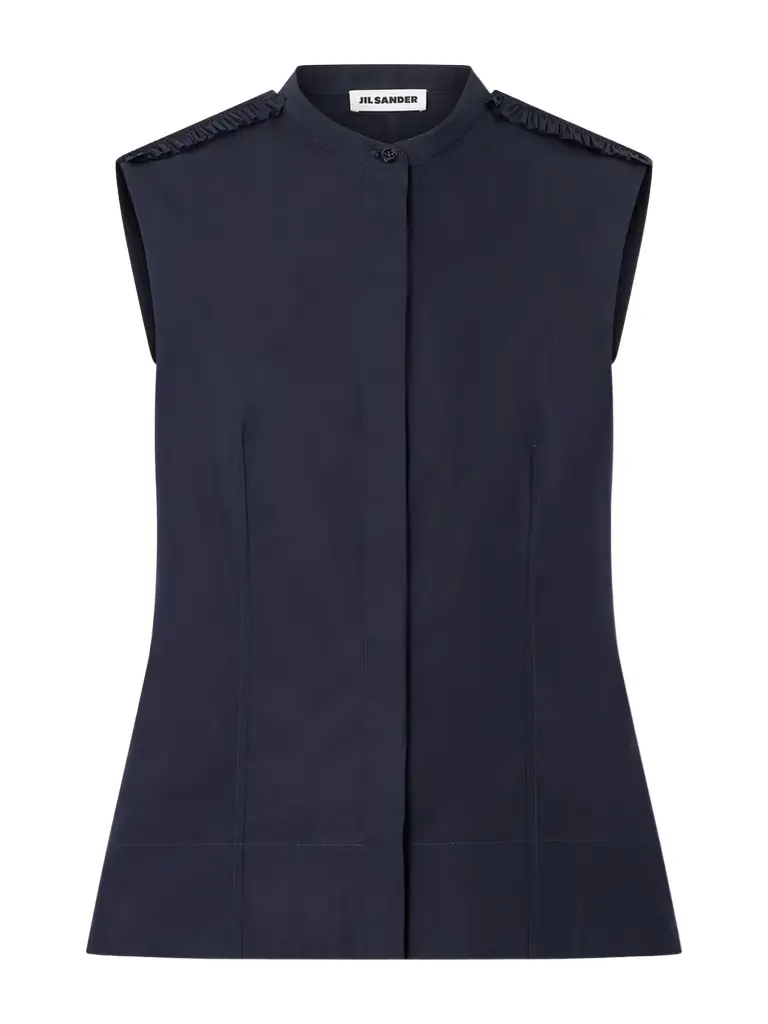 Jil Sander Ruffled Cotton-poplin Top