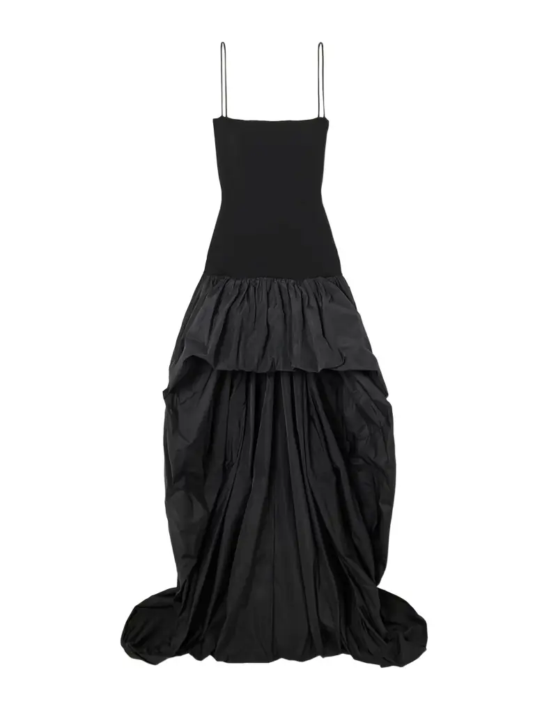 Stella McCartney Asymmetric Gathered Taffeta And Crepe-jersey Gown