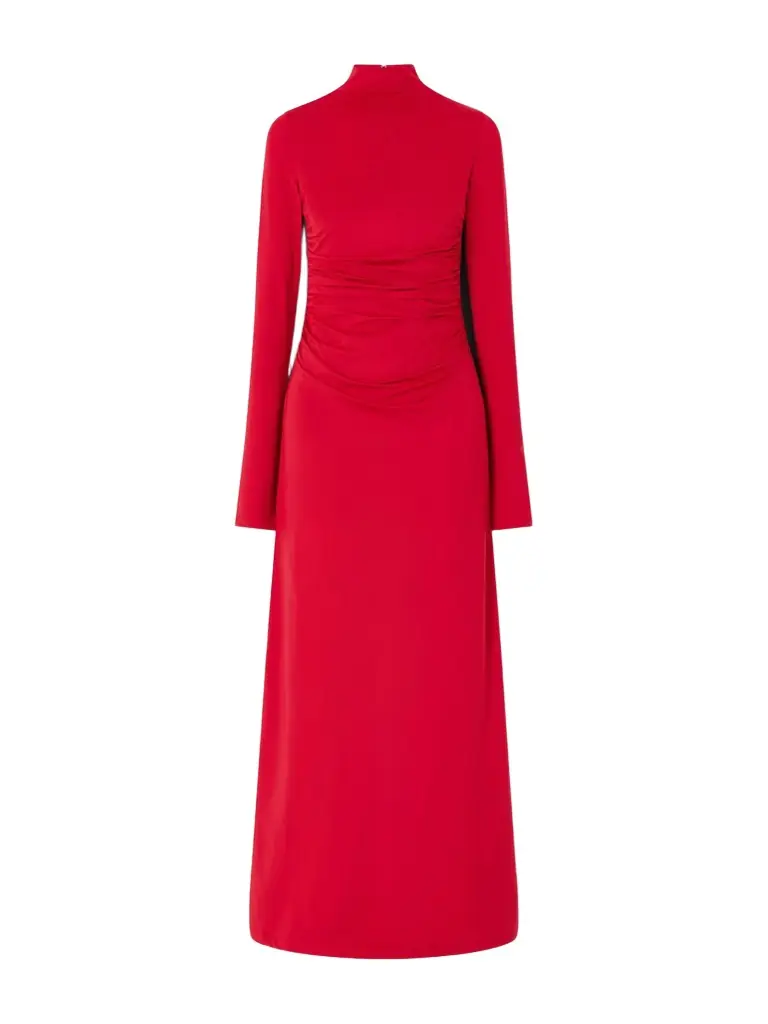 Altuzarra Jazmina Ruched Stretch-jersey Mock-neck Maxi Dress