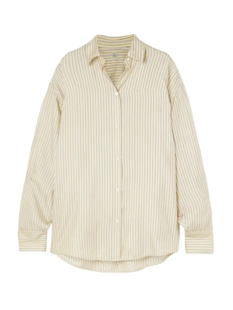 TOTEME Oversized Striped Silk Shirt