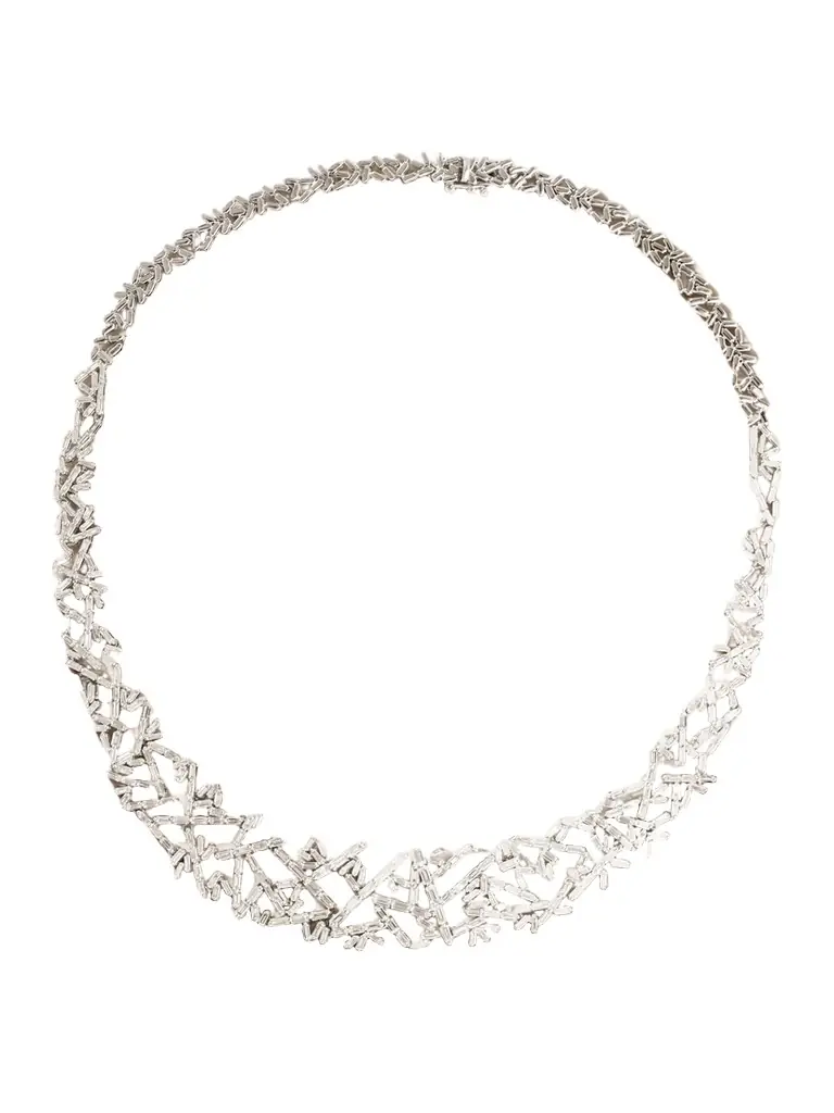 Suzanne Kalan 18-karat White Gold Diamond Necklace